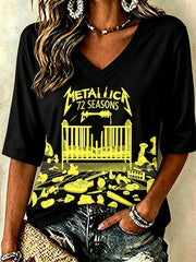 Women's Music Tour Print Casual T-shirt