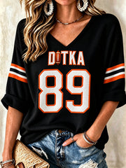 Women's Casual Printed Waffle Top