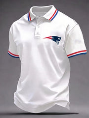Men's Football Print Polo Shirt