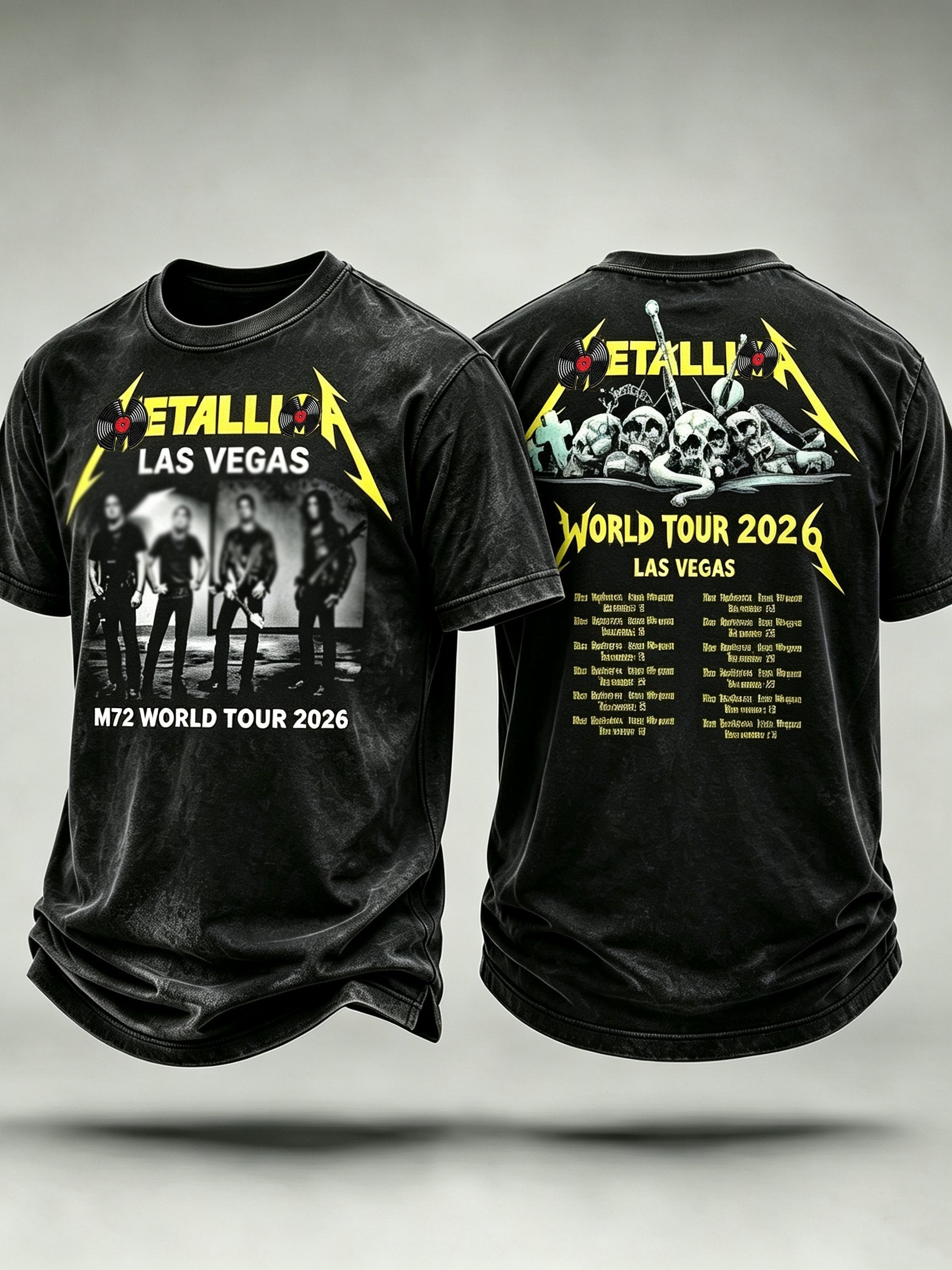 Men's Short-Sleeve T-Shirt with Music Tour Print