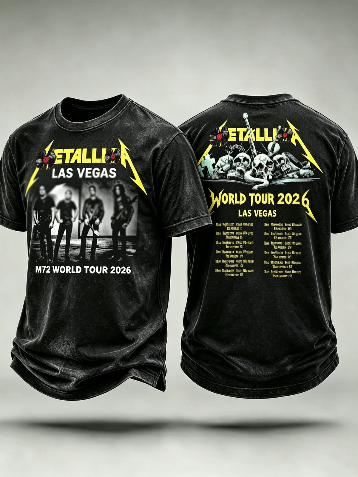 Men's Short-Sleeve T-Shirt with Music Tour Print
