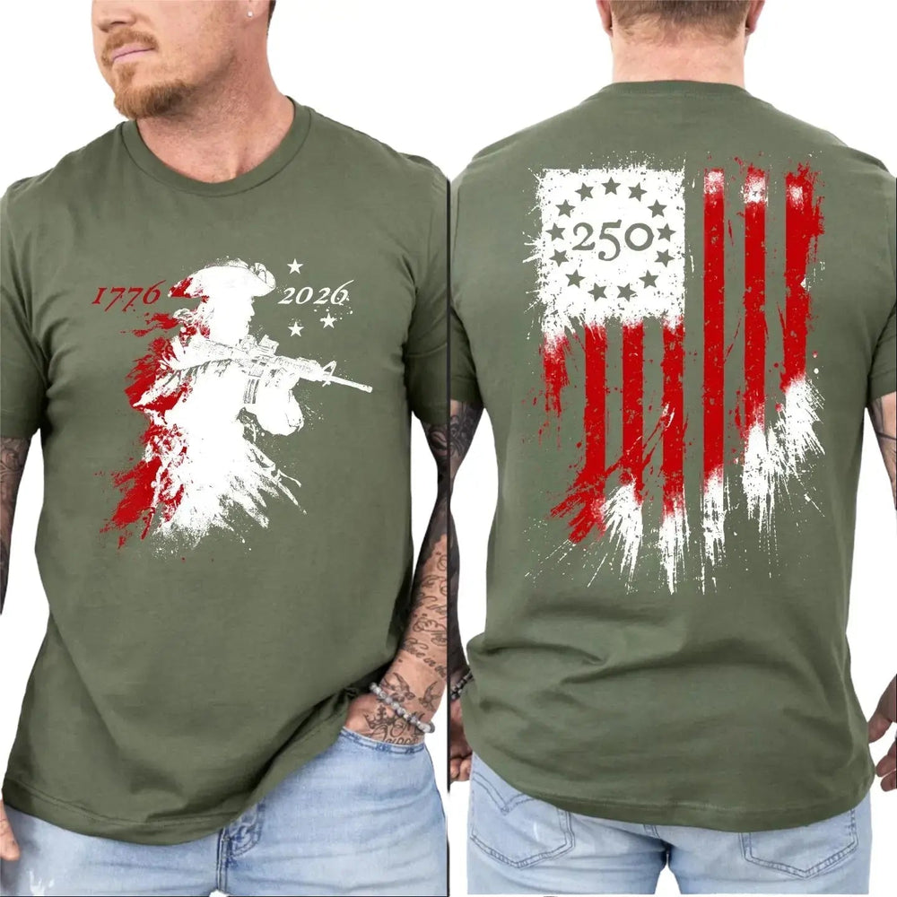 250th Anniversary Distressed American Flag T-Shirt