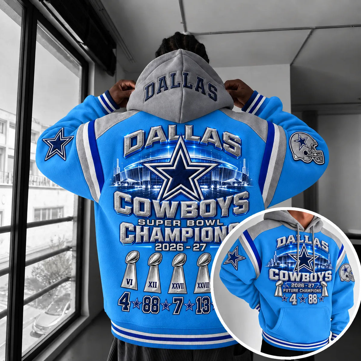 Rugby-print Hoodie