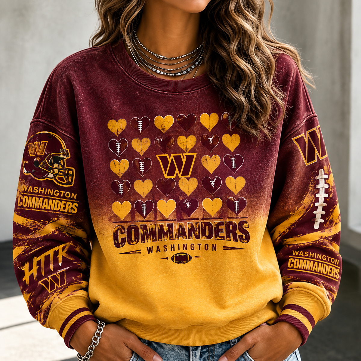 Women's Rugby Printed Crewneck Sweatshirt