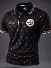 Men's Pittsburgh Steelers Fan Print Polo Shirt