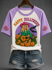Women's Famous Singer Memorial V-neck Off-shoulder Short-sleeved T-shirt